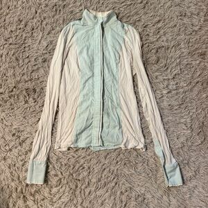 Women’s Large White/Green Le Fash Long Sleeve Horseback Riding Show Shirt